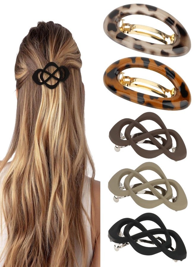 Amariver 5Pcs Hair Barrettes for Women French Barrette Clip for Thick Thin Long Short Hair Fashion Accessories for Women Girls 2Styles - Image 1